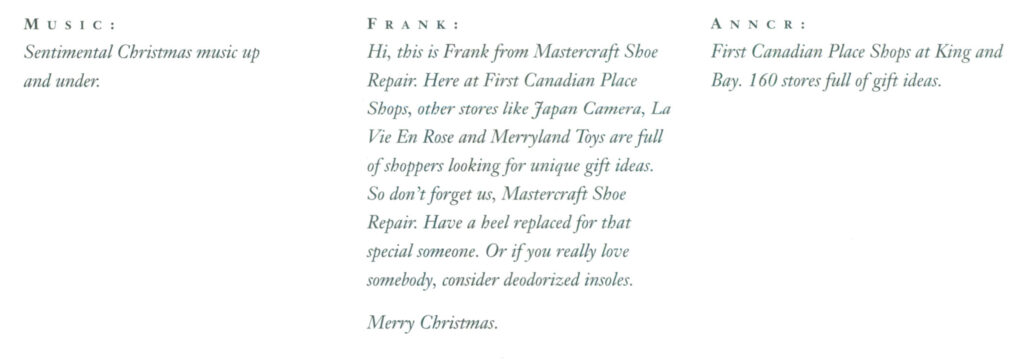 We Wish You A Merry Haircut,When Dry Cleaners Dream,Oh, Come All Ye Heels