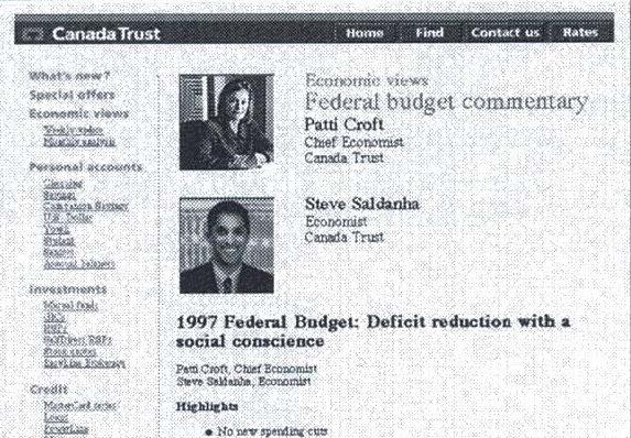 Canada Trust Web Site