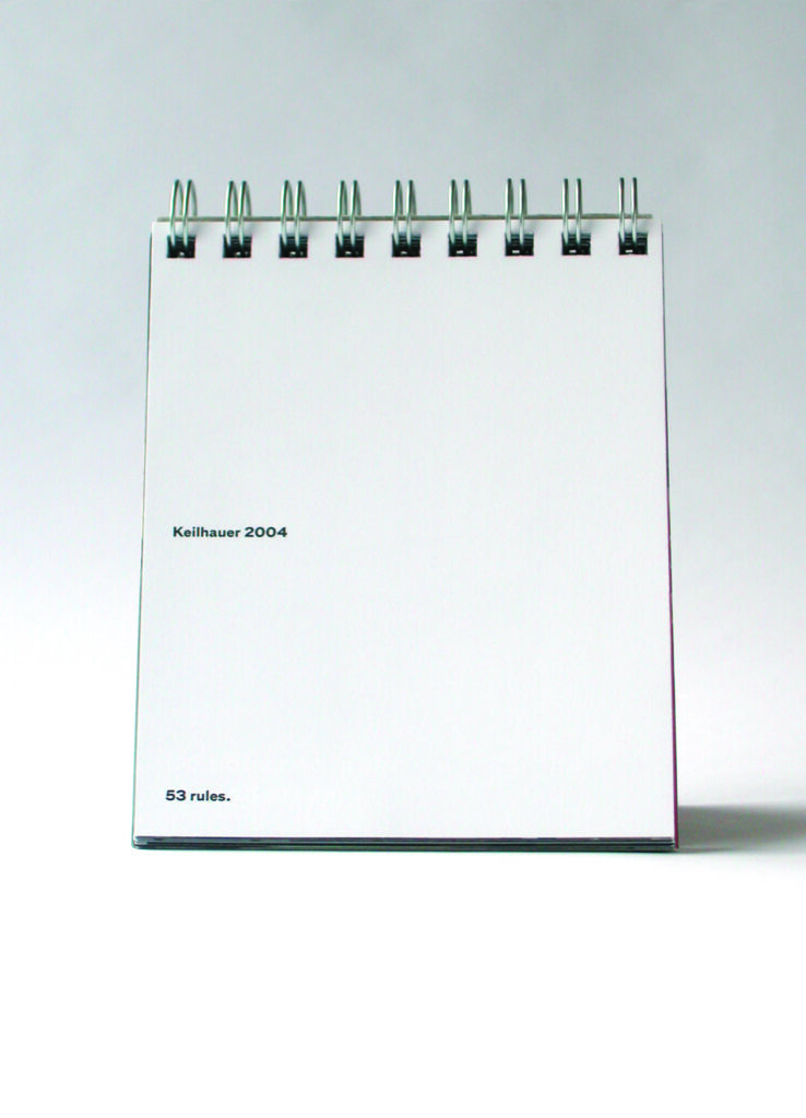 Keilhauer 2004 Calendar- 53 Rules