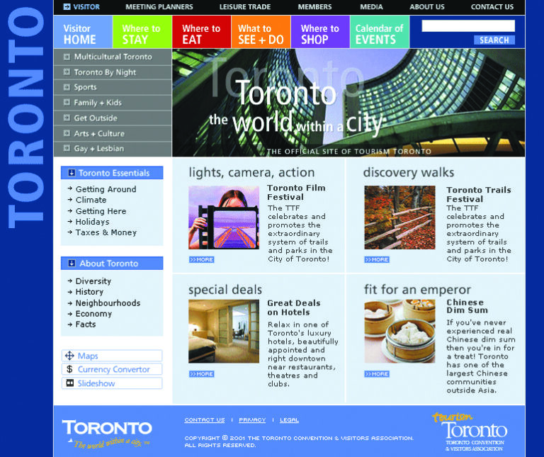 Tourism Toronto Travel Site (www.torontotourism.com)