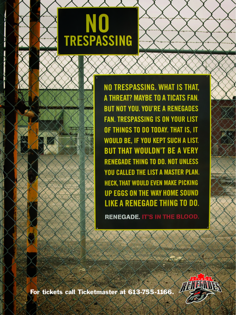 No Tresspassing / Don't Walk / No Shirt