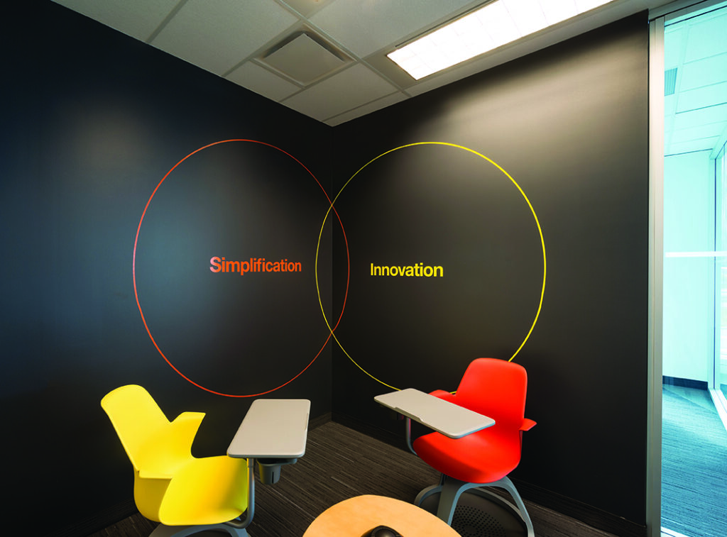 Tangerine, corporate interiors