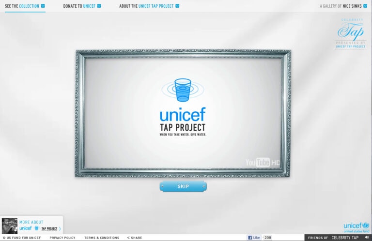 Unicef Celebrity Tap Project
