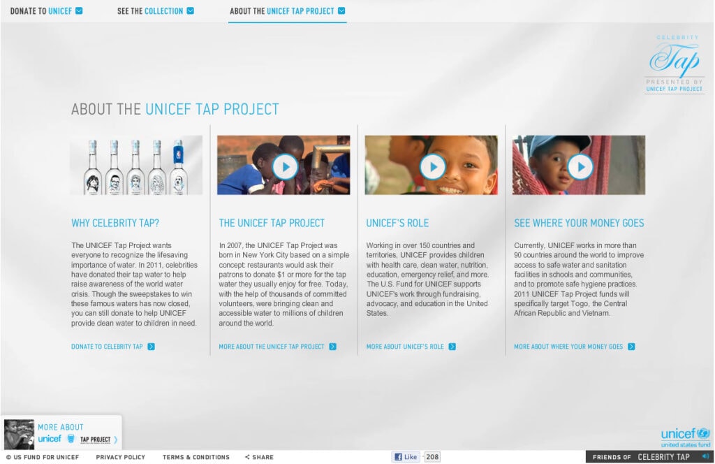 Unicef Celebrity Tap Project