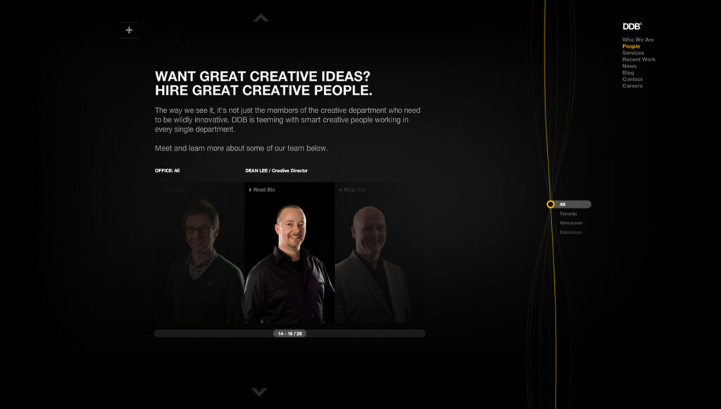 DDB Canada Website Redesign