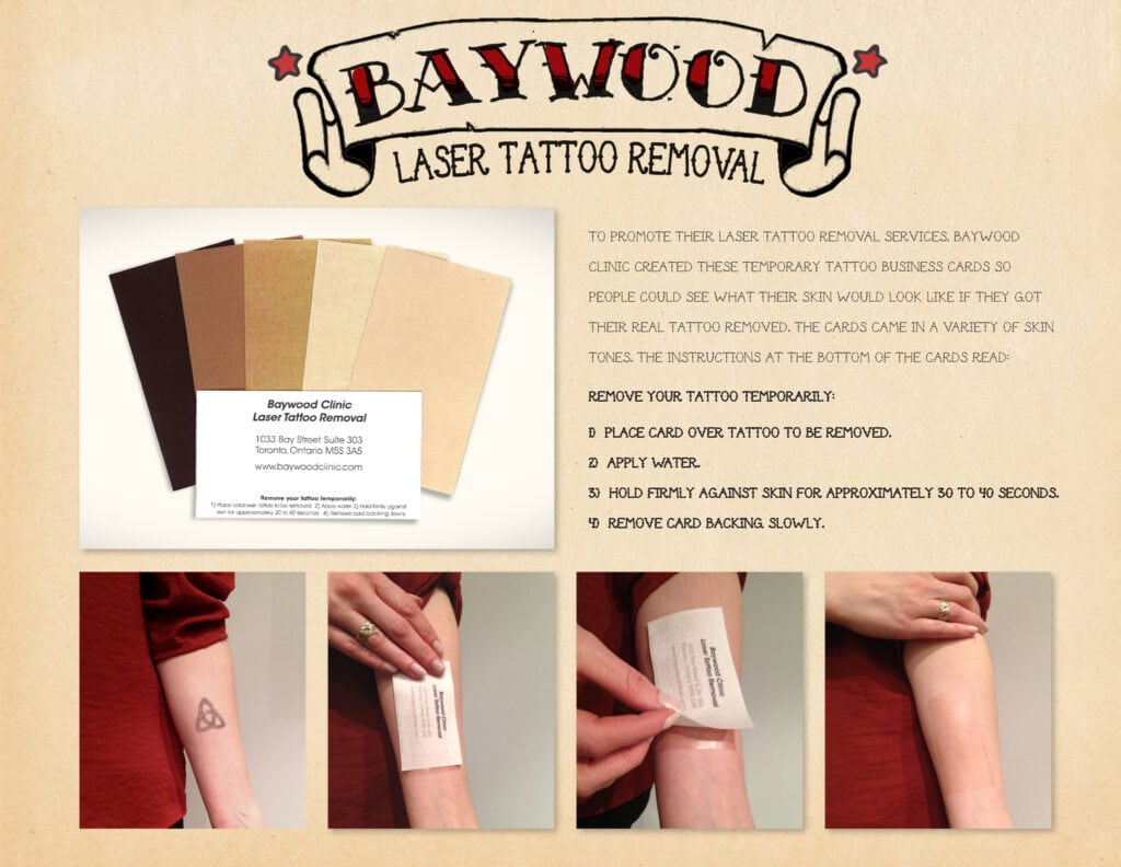 Temporary Tattoo Removal Cards