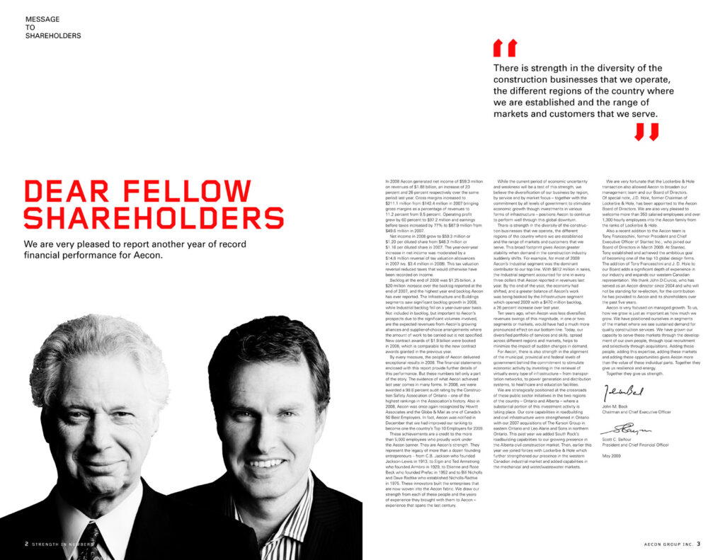 Aecon Report to Shareholders’ 2008