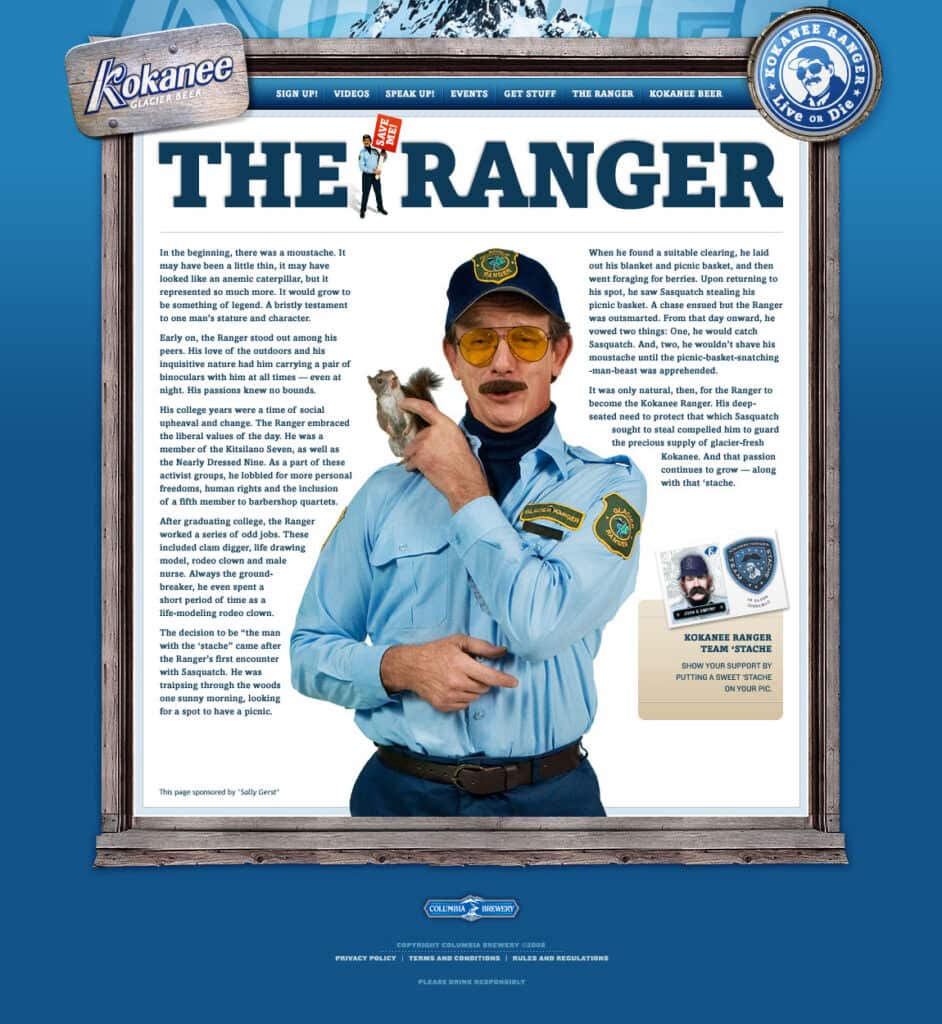 Kokanee Ranger Live or Die Campaign Website