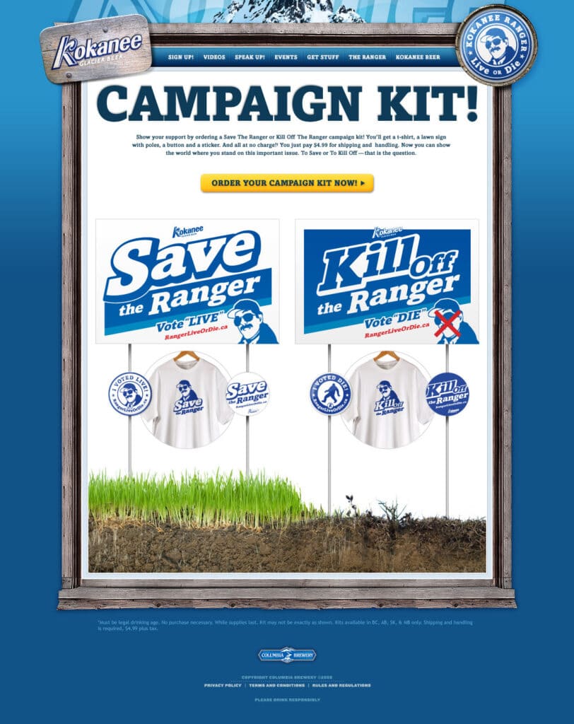 Kokanee Ranger Live or Die Campaign Website