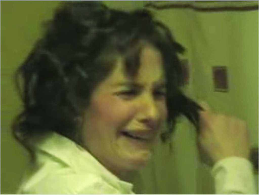 Bride has massive hair wig out