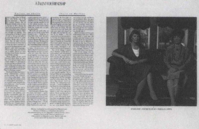 A Talent For Friendship