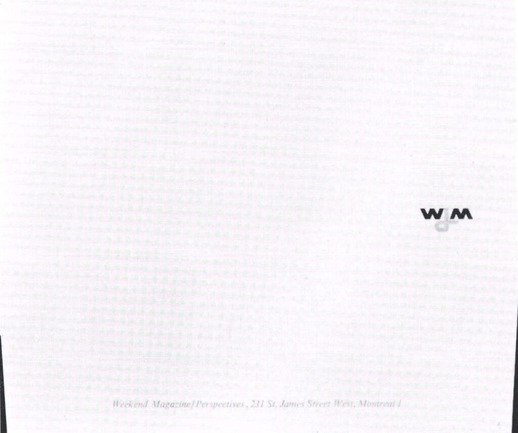 Weekend Magazine/Perspectives