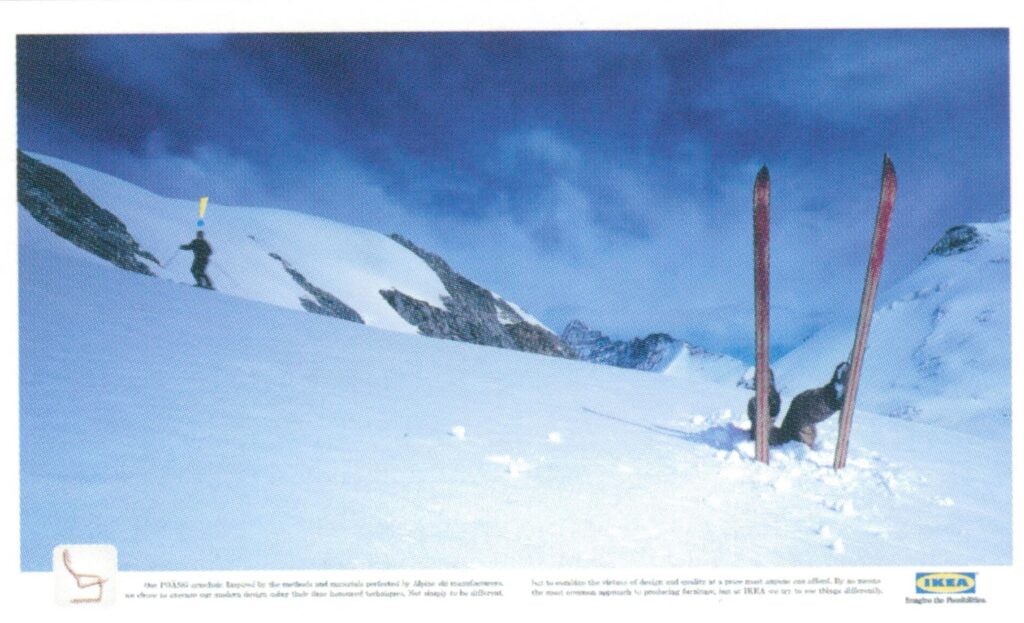 Telephone Pole, Skier, Grocery Cart