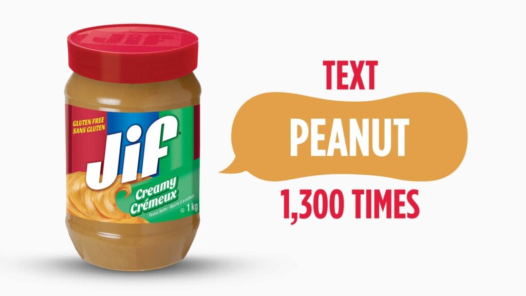 Text Peanut 1,300 Times