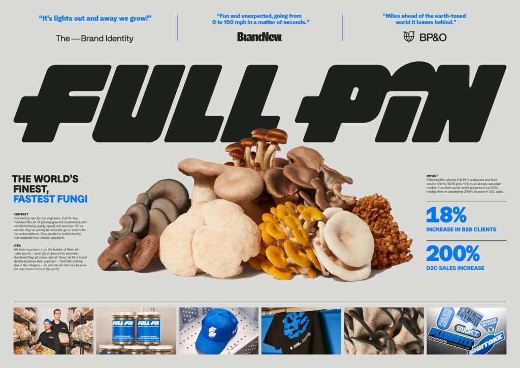 Full Pin Gourmet Mushrooms Rebrand