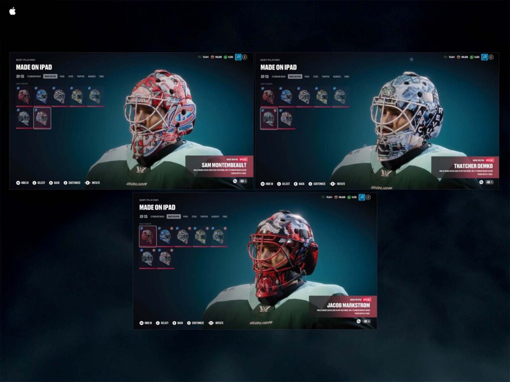NHL Goalie Masks Made on iPad