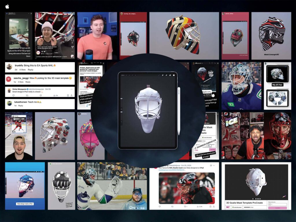 NHL Goalie Masks Made on iPad